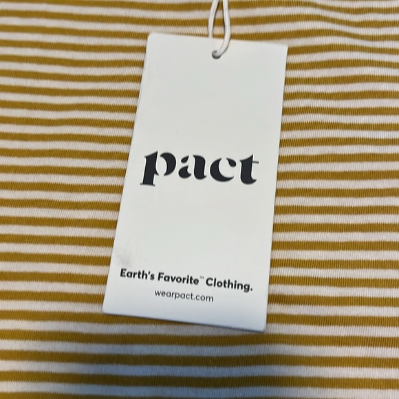 NWT Pact Chai Stripe tank top in XL. Yellow /white. - Picture 3 of 3